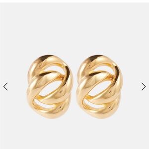 Jennifer Behr Lennox Earrings - Gold Twisted Hoop Earrings